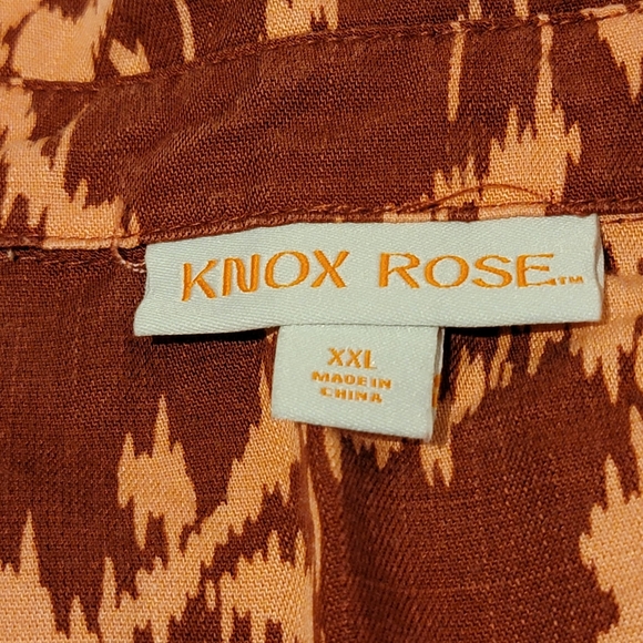 Knox Rose Women's Plus Size Button-Down Shirt Light Red - XXL - Picture 2 of 7